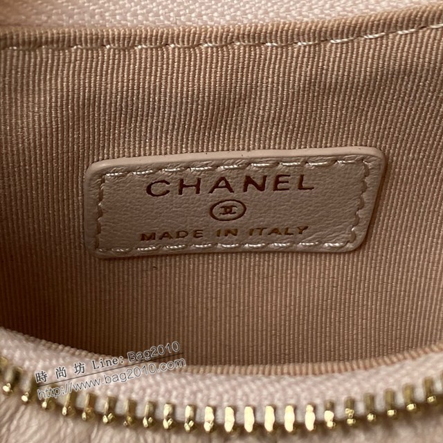 Chanel專櫃新款23p月亮包斜挎女包 香奈兒mini淡香檳金細鏈條小廢包AP3232 djc5321
